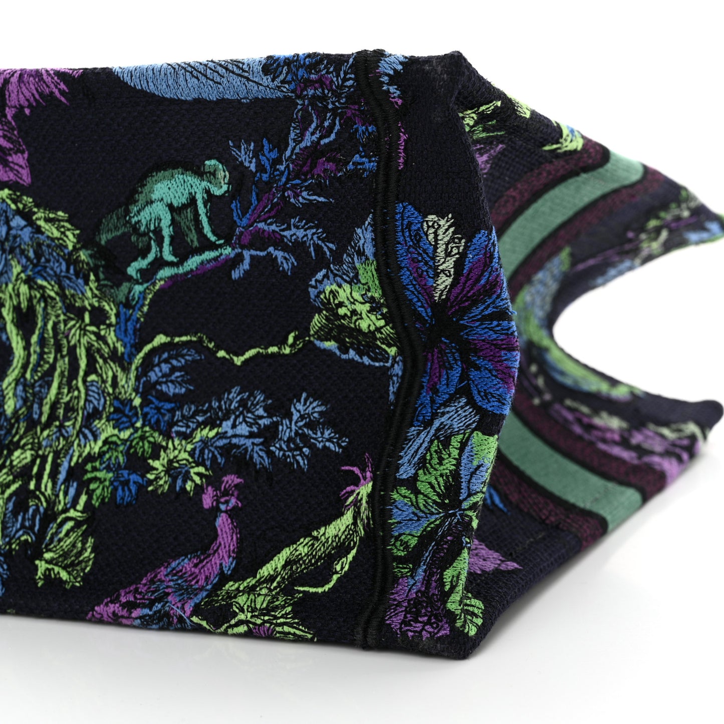 Canvas Embroidered Medium Toile de Jouy Voyage Book Tote Blue Multicolor