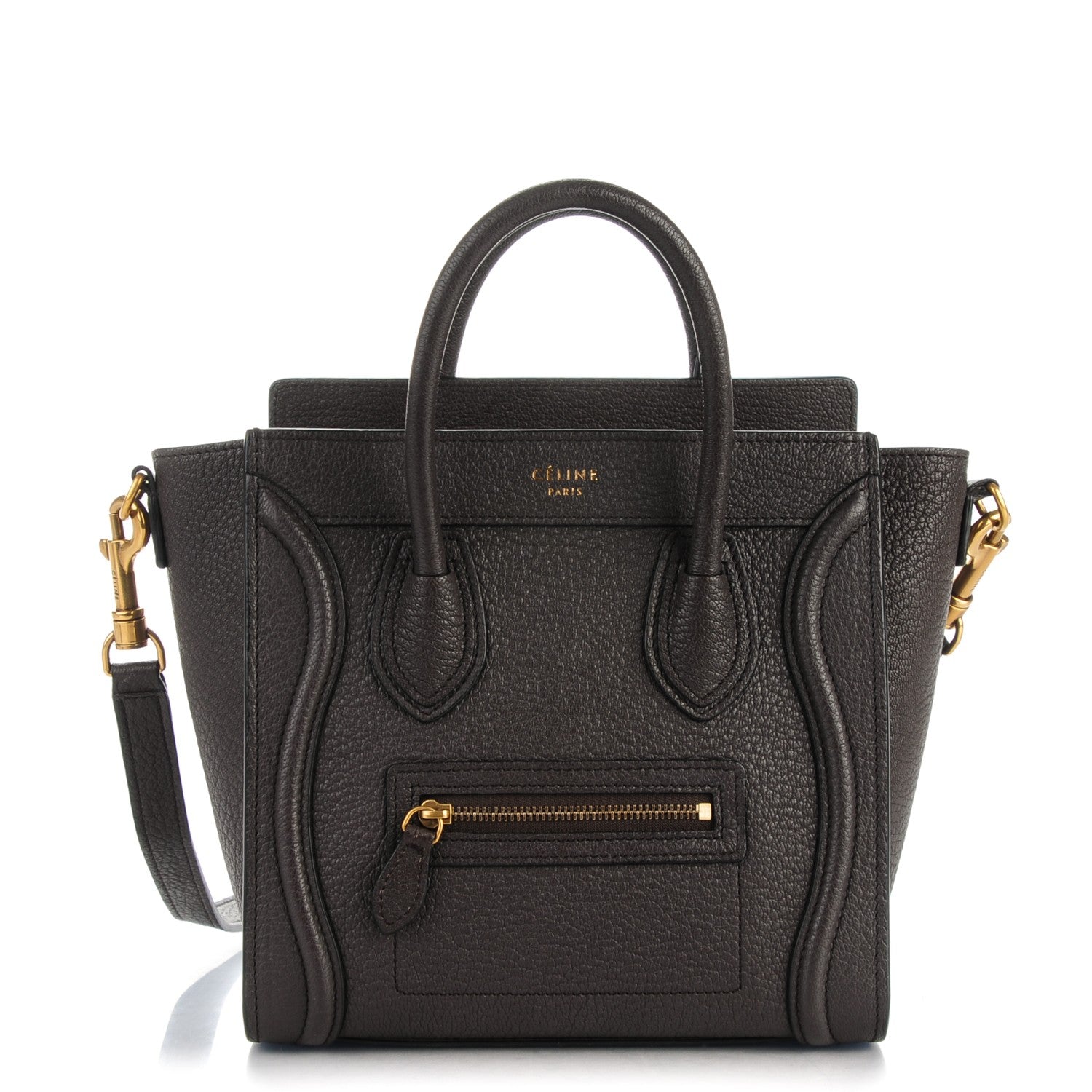 Celine Goatskin Nano Luggage Dark Taupe 1 of 7