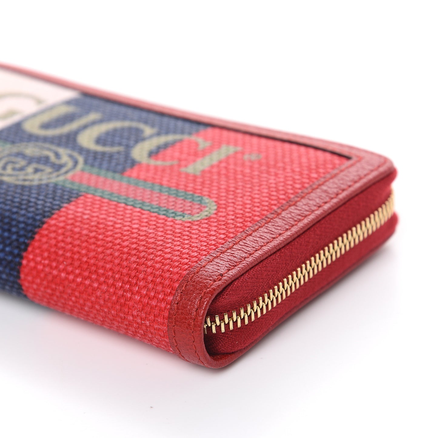 Canvas Sylvie Stripe Logo Zip Around Wallet Mystic White Hibiscus Red Maritime