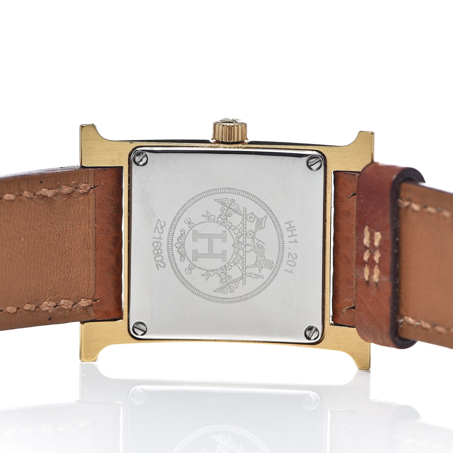 Hermes Stainless Steel Epsom 21mm Heure H Hour Quartz Watch Gold 5 of 8
