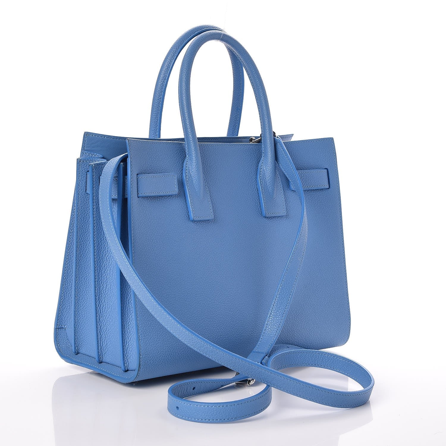 Saint Laurent Grained Calfskin Baby Sac De Jour Blue Clair 4 of 8