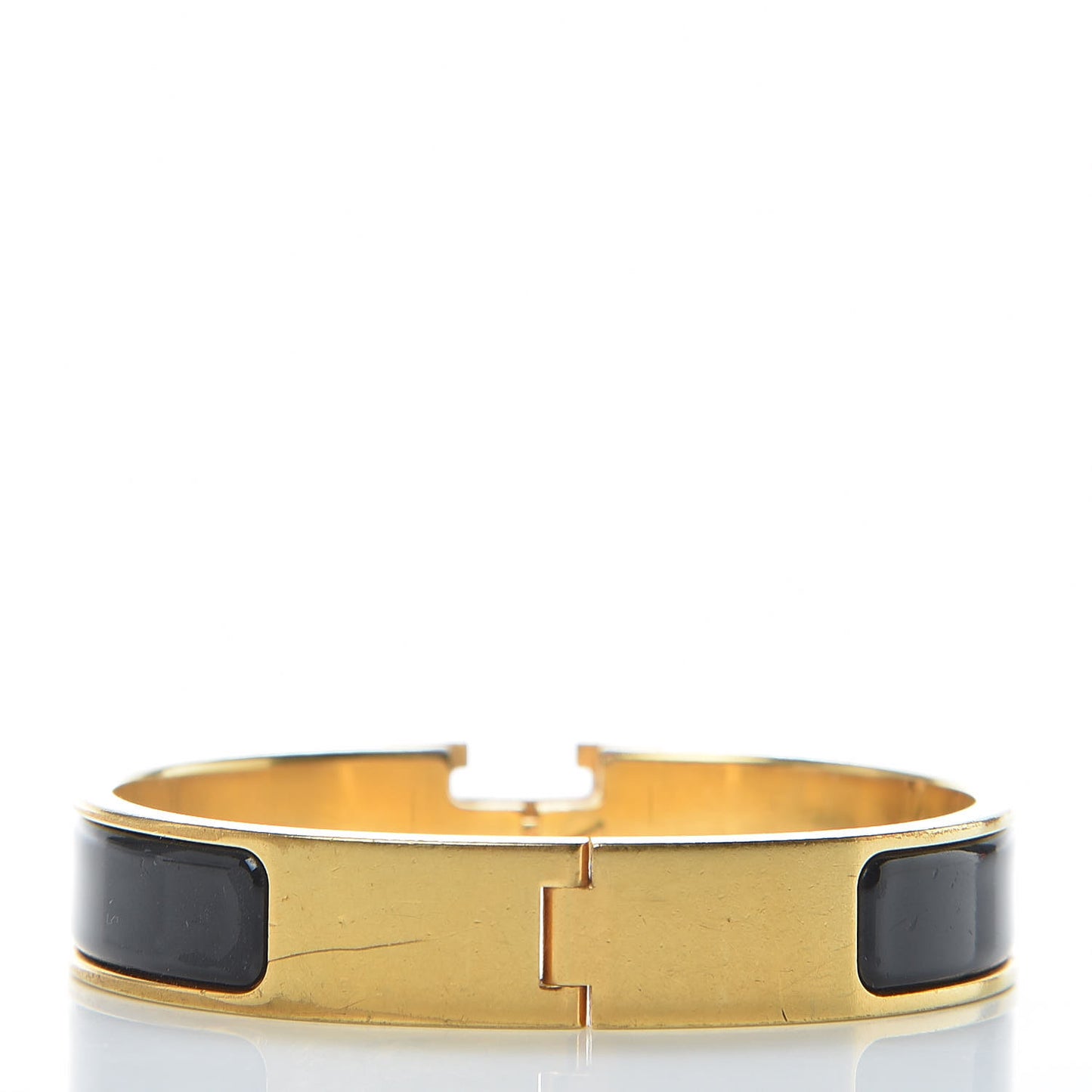 Enamel Narrow Clic Clac H Bracelet PM Black