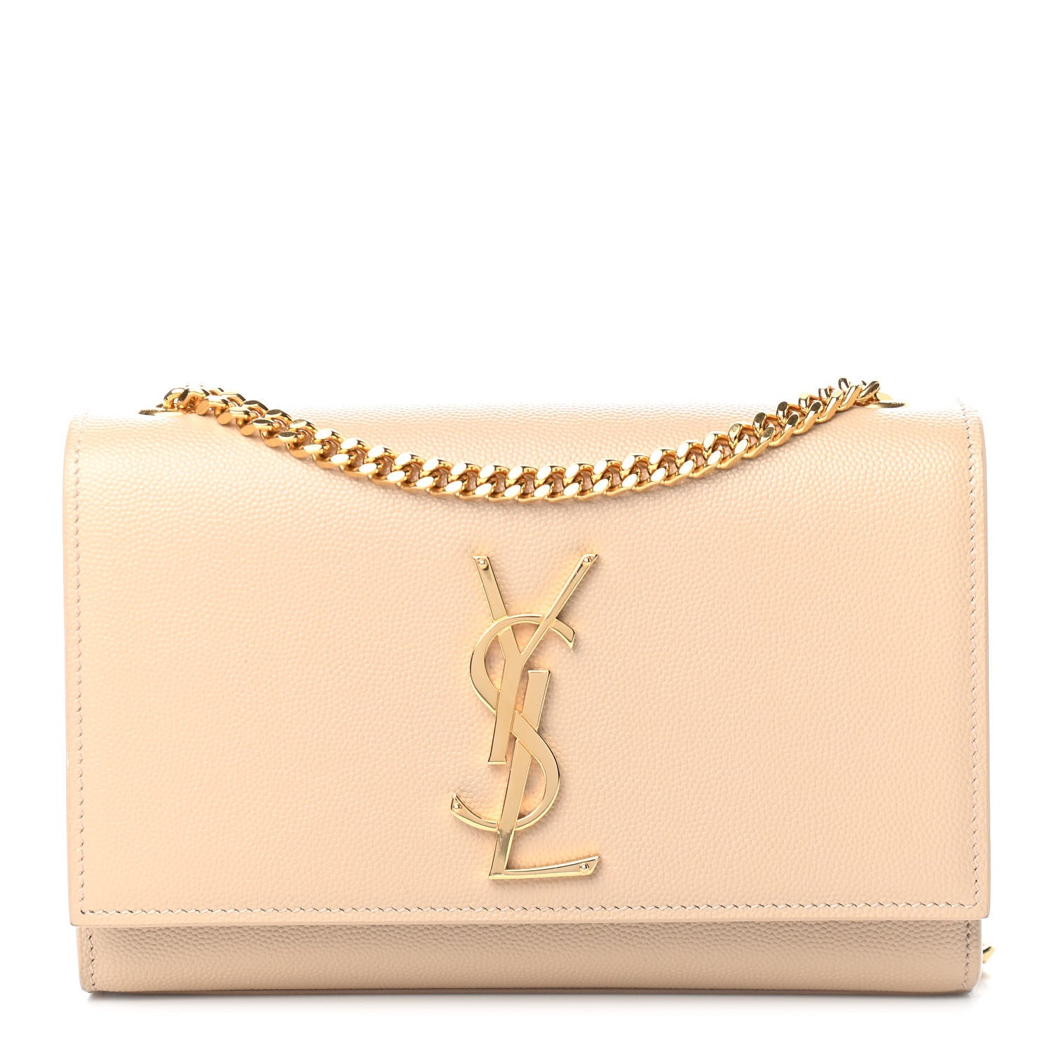 Saint Laurent Grain De Poudre Small Monogram Kate Satchel Nude Powder 1 of 7