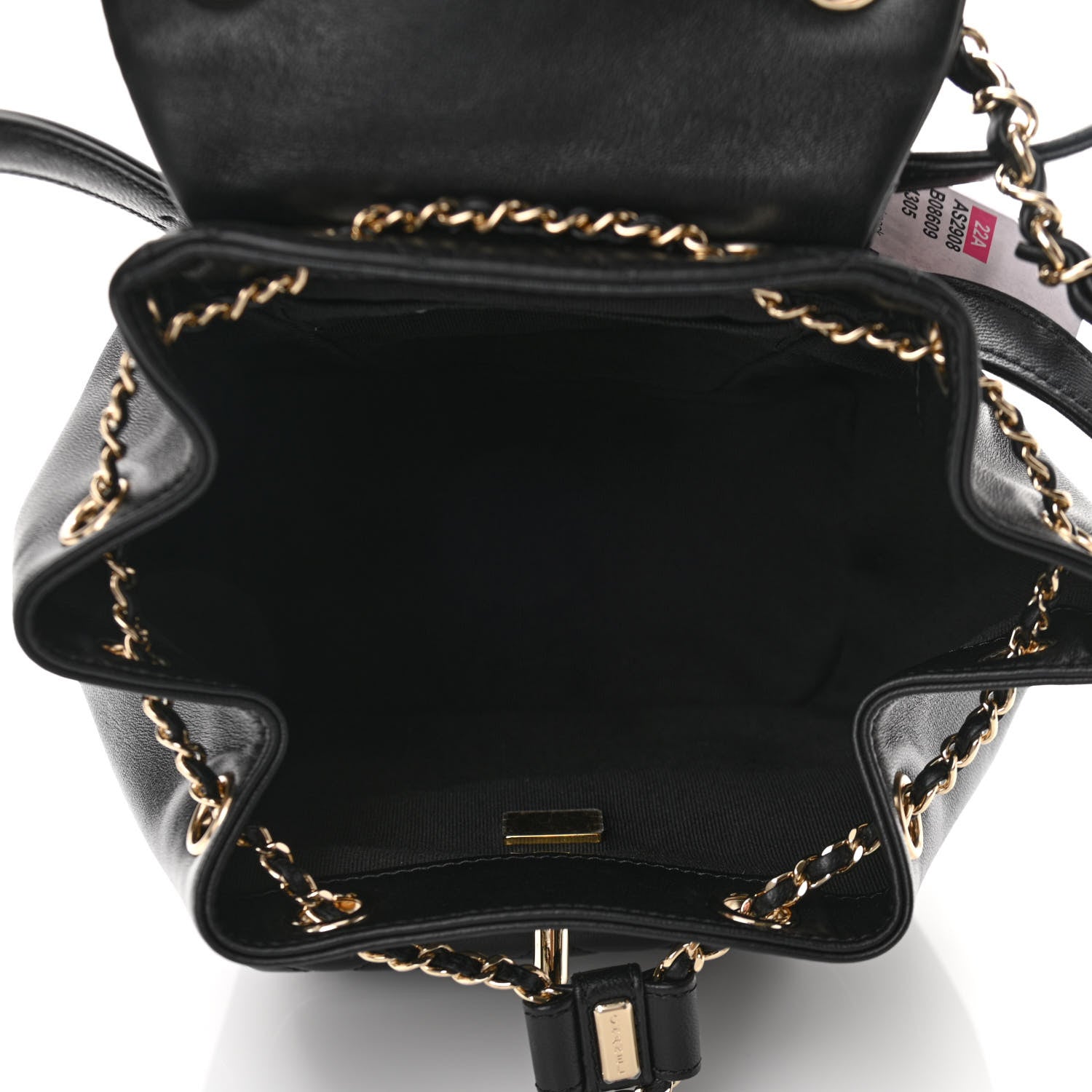 Chanel Lambskin Quilted Small Duma Drawstring Backpack Black 4 of 9