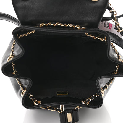 Chanel Lambskin Quilted Small Duma Drawstring Backpack Black 4 of 9