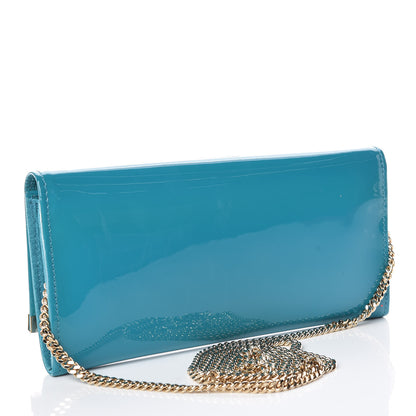 Jimmy Choo Patent Milla Wallet on Chain Turquoise 3 of 10