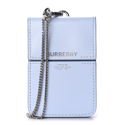Burberry Calfskin Horseferry Print Card Case Lanyard Pale Blue 1 of 8