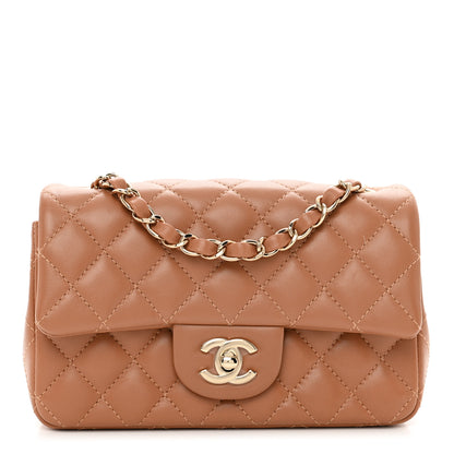 Chanel Lambskin Quilted Mini Rectangular Flap Brown 1 of 10