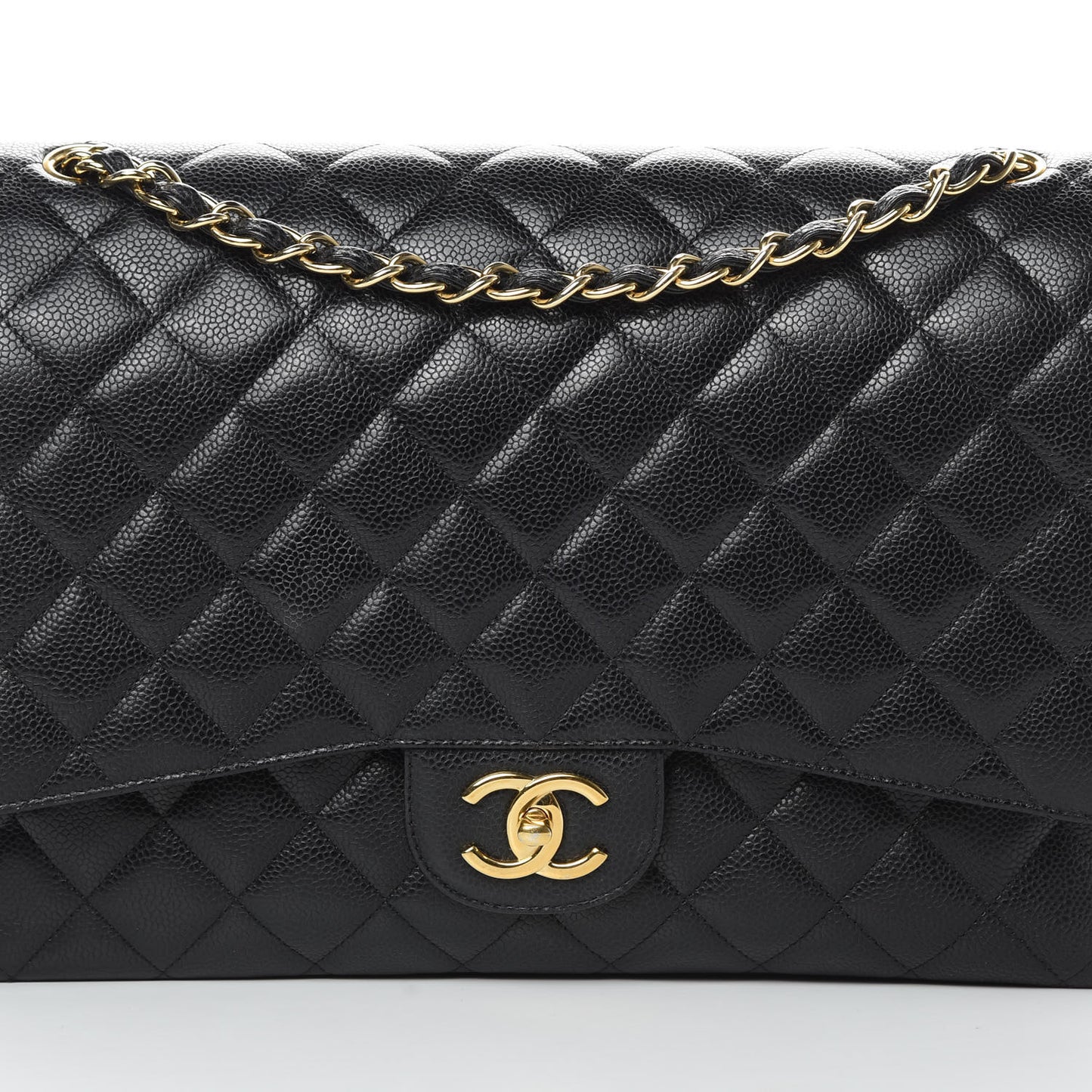 Caviar Quilted Maxi Double Flap Black