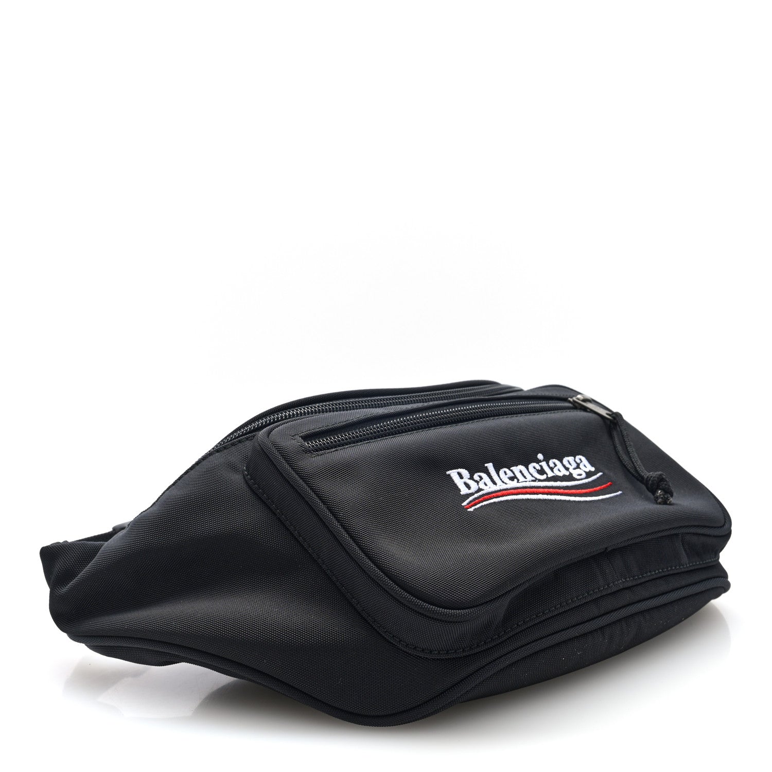 Balenciaga Casual Nylon Political Logo Explorer Beltpack Black White 4 of 9