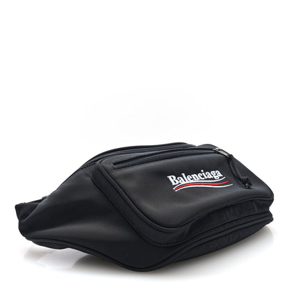 Balenciaga Casual Nylon Political Logo Explorer Beltpack Black White 4 of 9