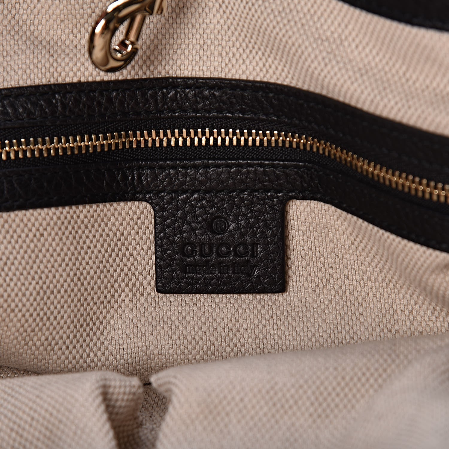 Gucci Pebbled Calfskin Large Soho Chain Shoulder Bag Black 6 of 10