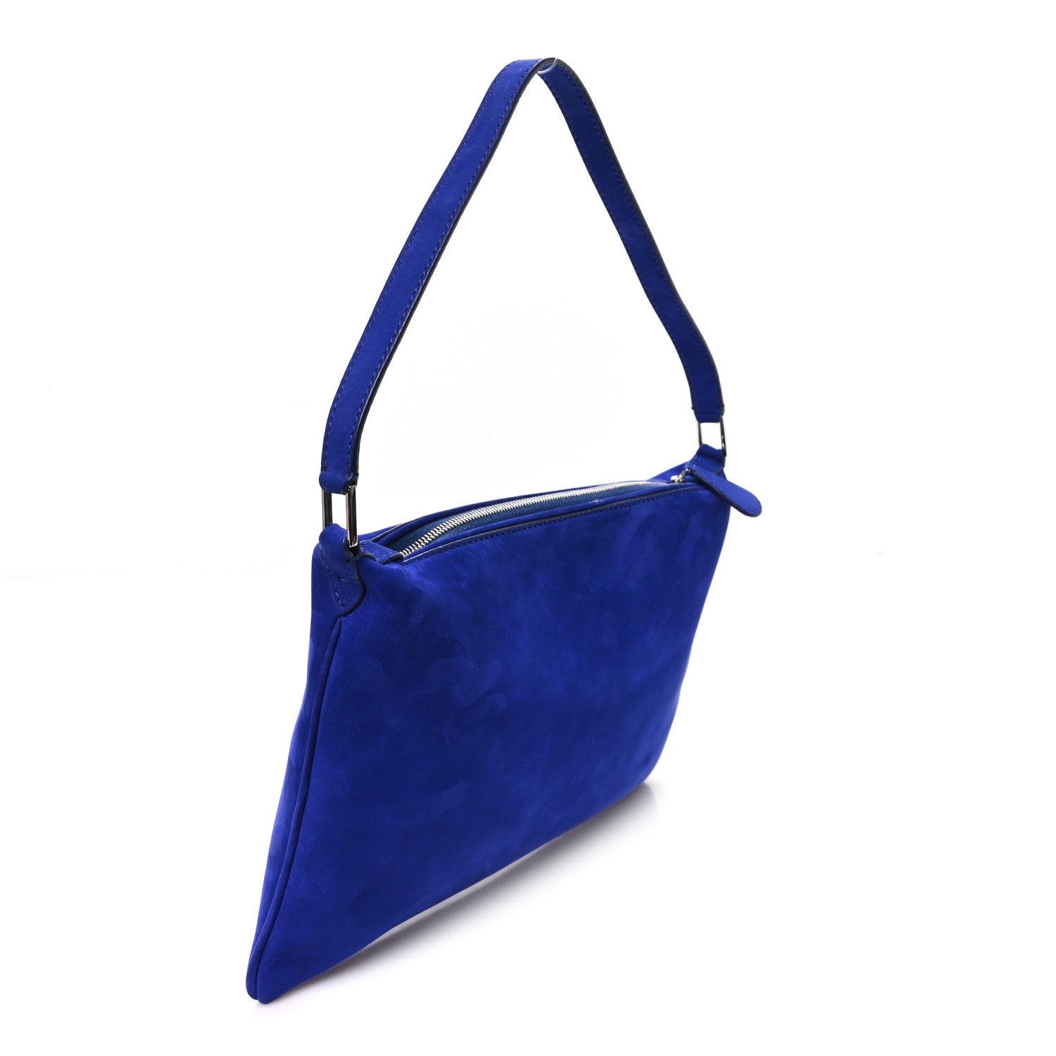 The Row Nubuck Small Morgan Shoulder Bag Cobalt 3 of 10