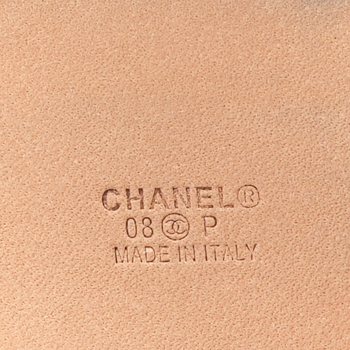 Metallic Snakeskin CC Logo Belt 80 32 Dark Silver