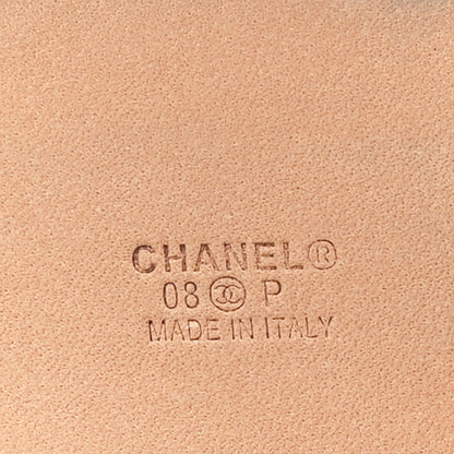 Chanel Metallic Snakeskin CC Logo Belt 80 32 Dark Silver 3 of 7