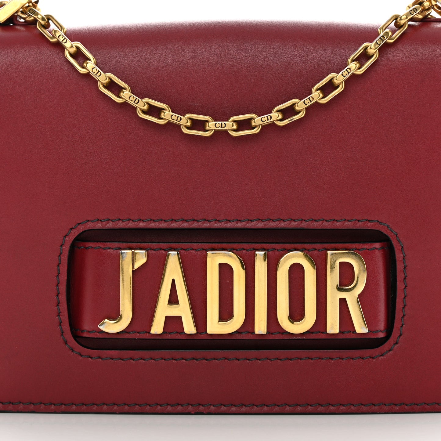 Calfskin J'Adior Chain Flap Bag Red
