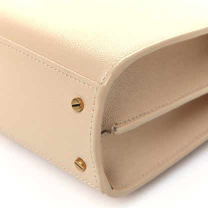 Saint Laurent Grain de Poudre Mini Classic Monogram Cassandra Top Handle Beige 10 of 11