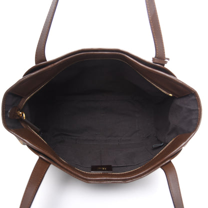 Fendi Zucca Vitello Artic Grande Shopping Tote Tobacco Castagna 5 of 10