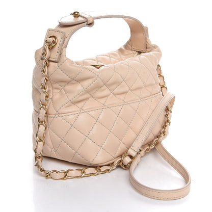 Chanel Lambskin Quilted Hobo Beige 4 of 6