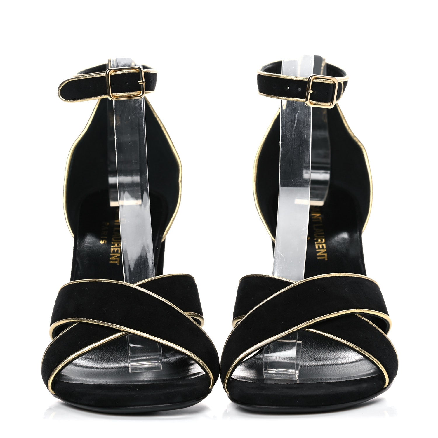 Saint Laurent Suede Babies Sandals 37.5 Black 2 of 11