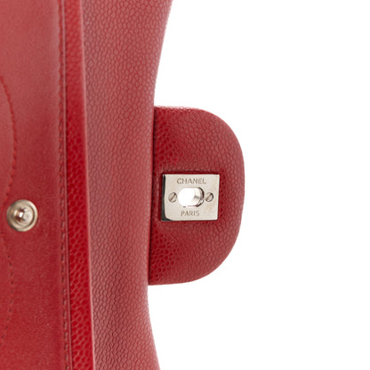 Chanel Caviar Quilted Jumbo Double Flap Red 7 of 11