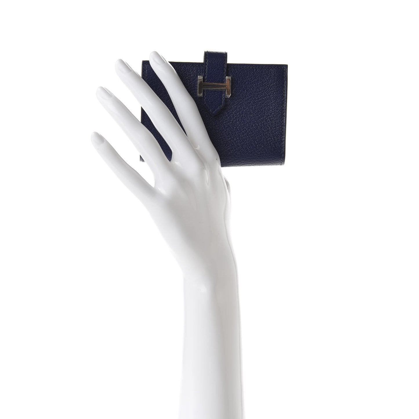 Chevre Mysore Bearn Card Holder Wallet Bleu Encre