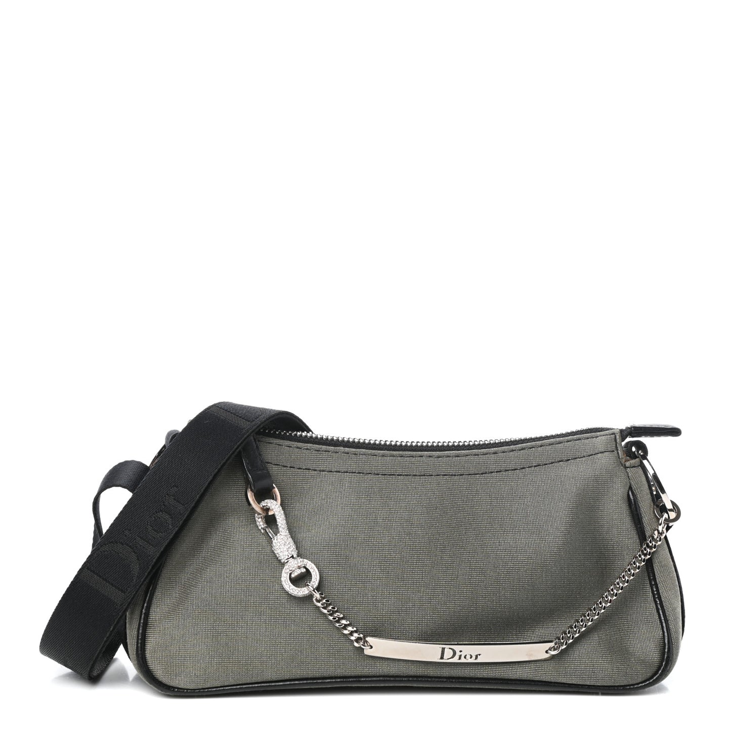 Silk Jersey Crystal Hardcore Shoulder Bag Grey Black