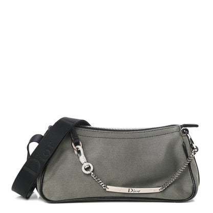 Christian Dior Silk Jersey Crystal Hardcore Shoulder Bag Grey Black 1 of 9