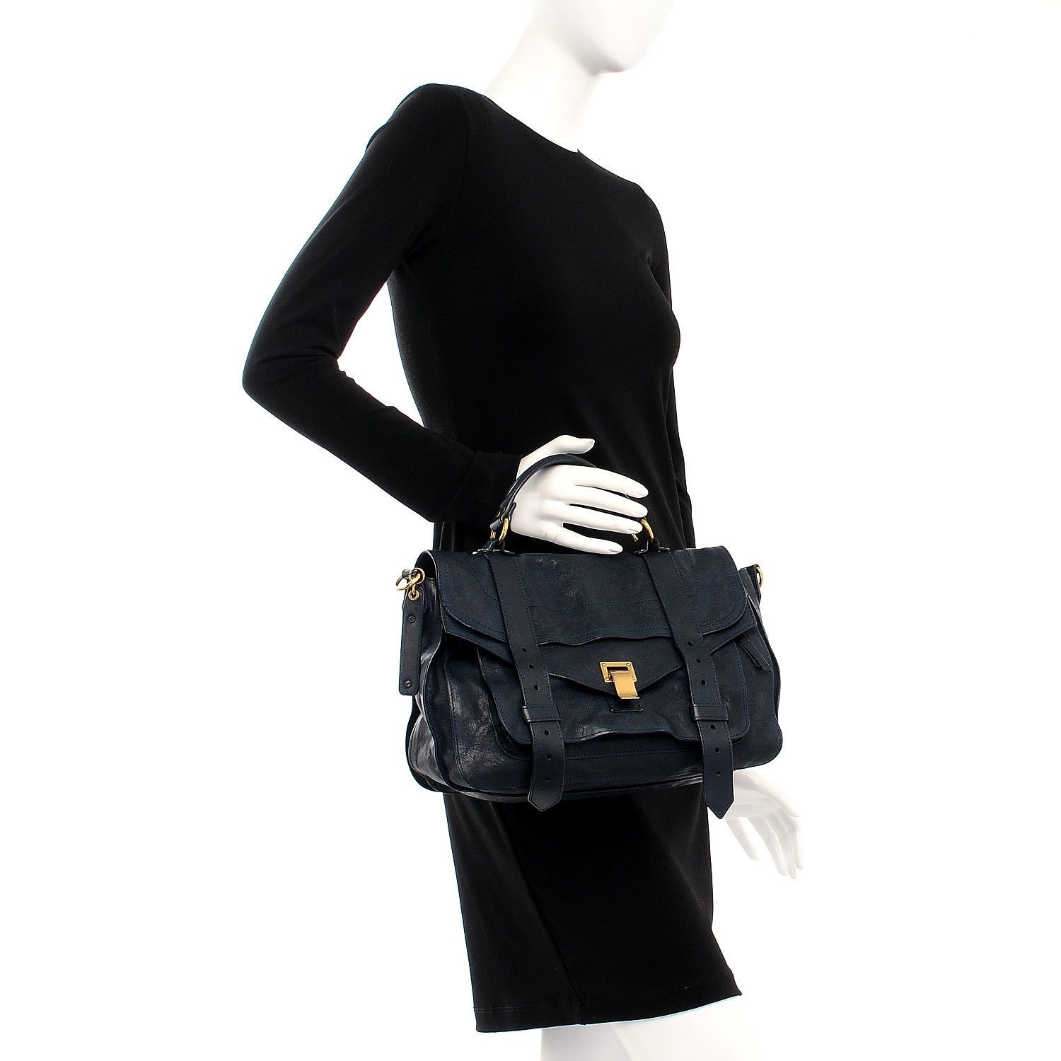 Proenza Schouler Lambskin Medium PS1 Satchel Navy 3 of 10