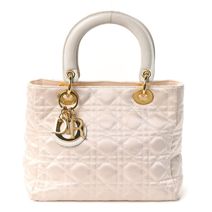 Christian Dior Metallic Nylon Cannage Medium Lady Dior White 1 of 9
