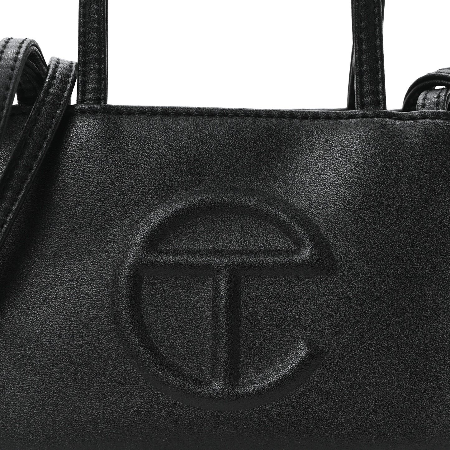 Vegan Leather Small Shopping Bag Black