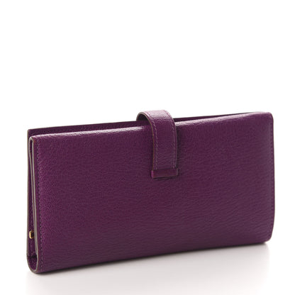 Hermes Chevre Mysore Tri-Fold Bearn Wallet Anemone 3 of 7