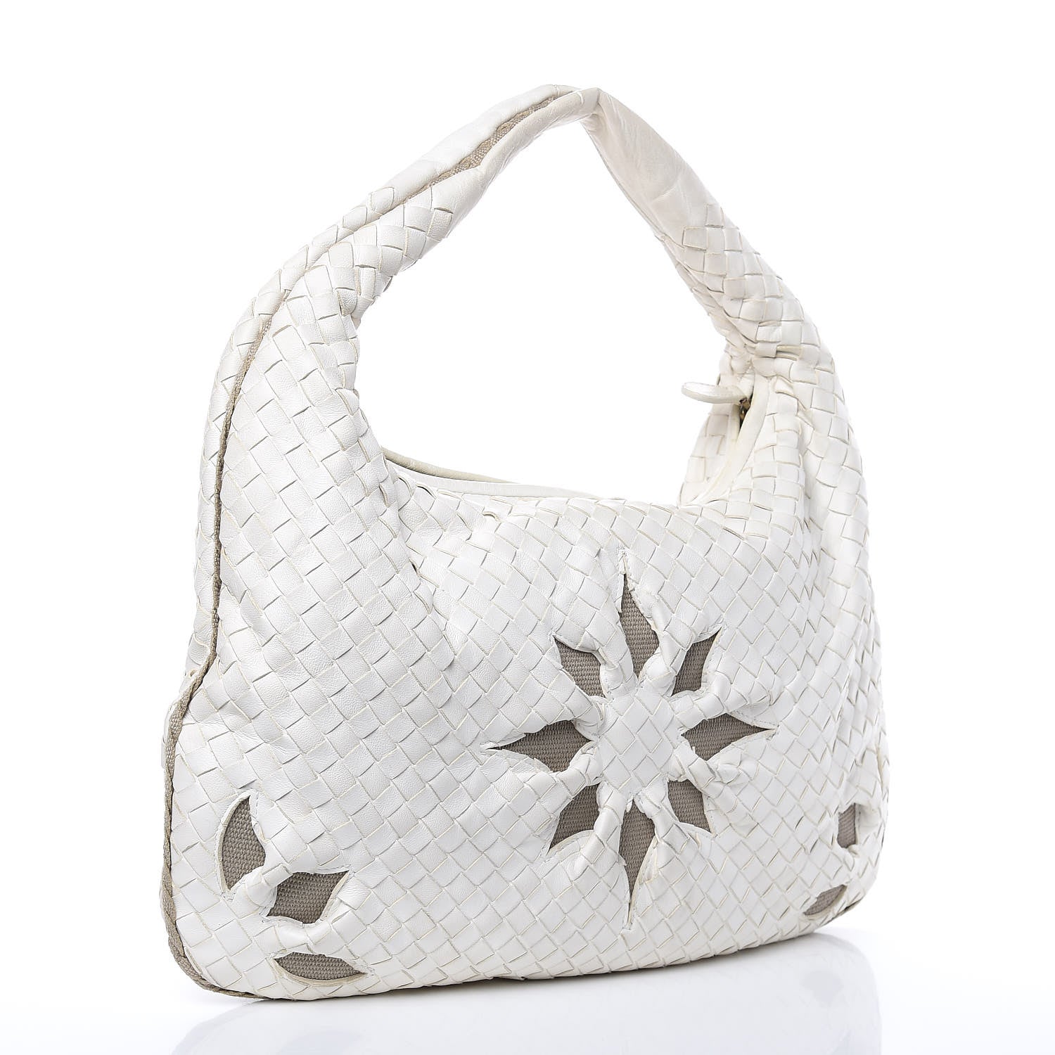 Bottega Veneta Nappa Intrecciato Flower Medium Veneta Hobo White 3 of 12