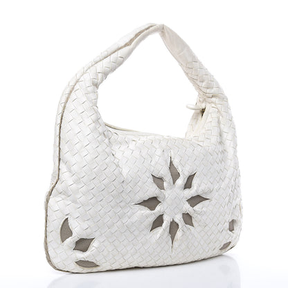 Bottega Veneta Nappa Intrecciato Flower Medium Veneta Hobo White 3 of 12