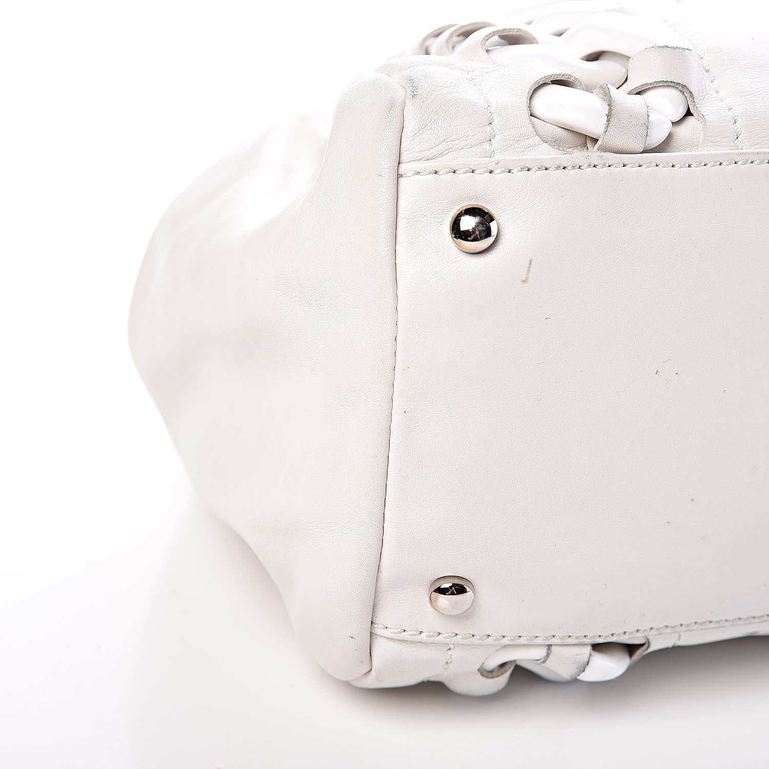Chanel Calfskin Modern Chain Rhodoid East West Tote White 8 of 13