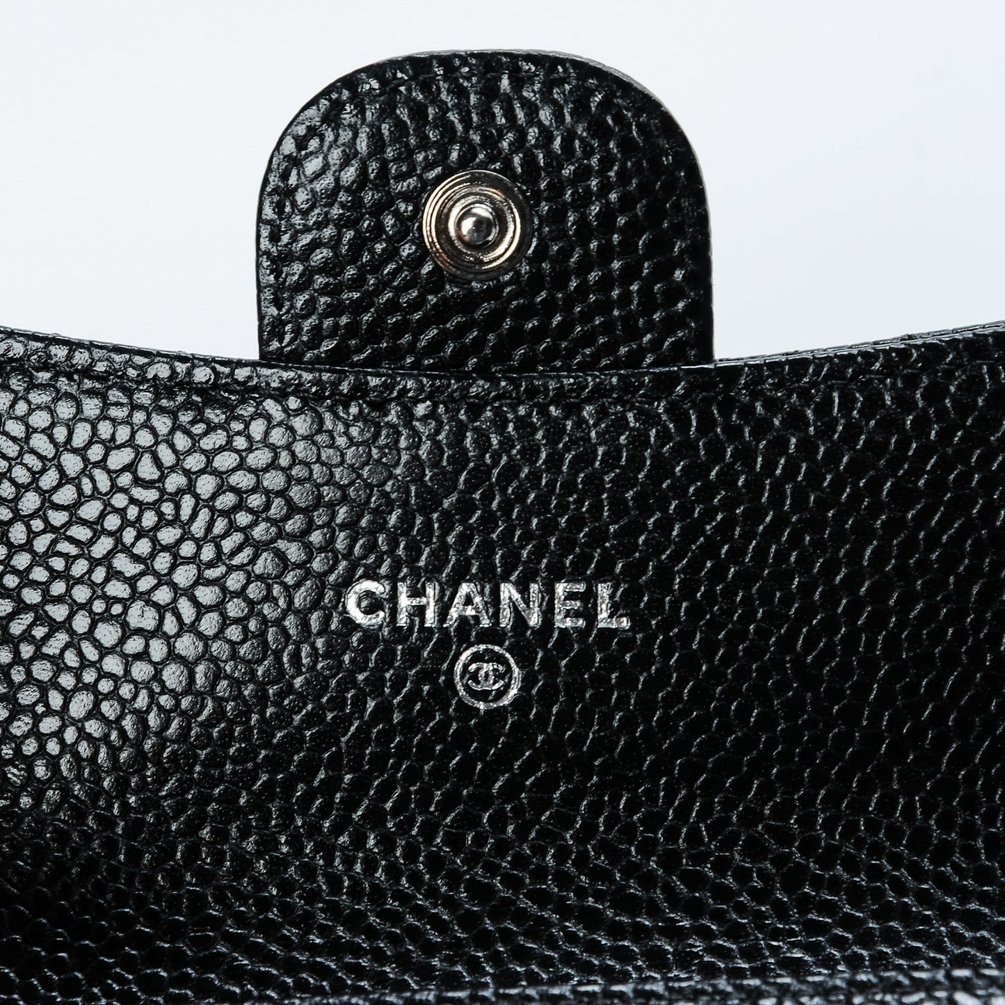 Caviar Quilted Flap Card Holder Black