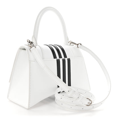 Balenciaga X ADIDAS Shiny Box Calfskin Small Hourglass Top Handle Bag Off White Black 3 of 15