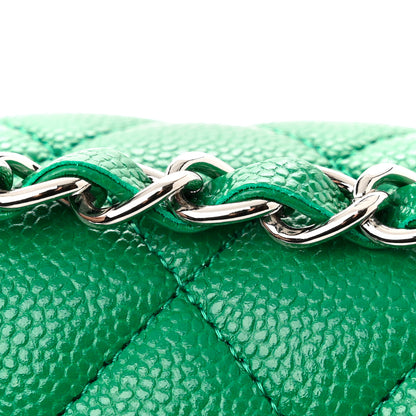 Chanel Caviar Quilted Medium Double Flap Green 12 of 13