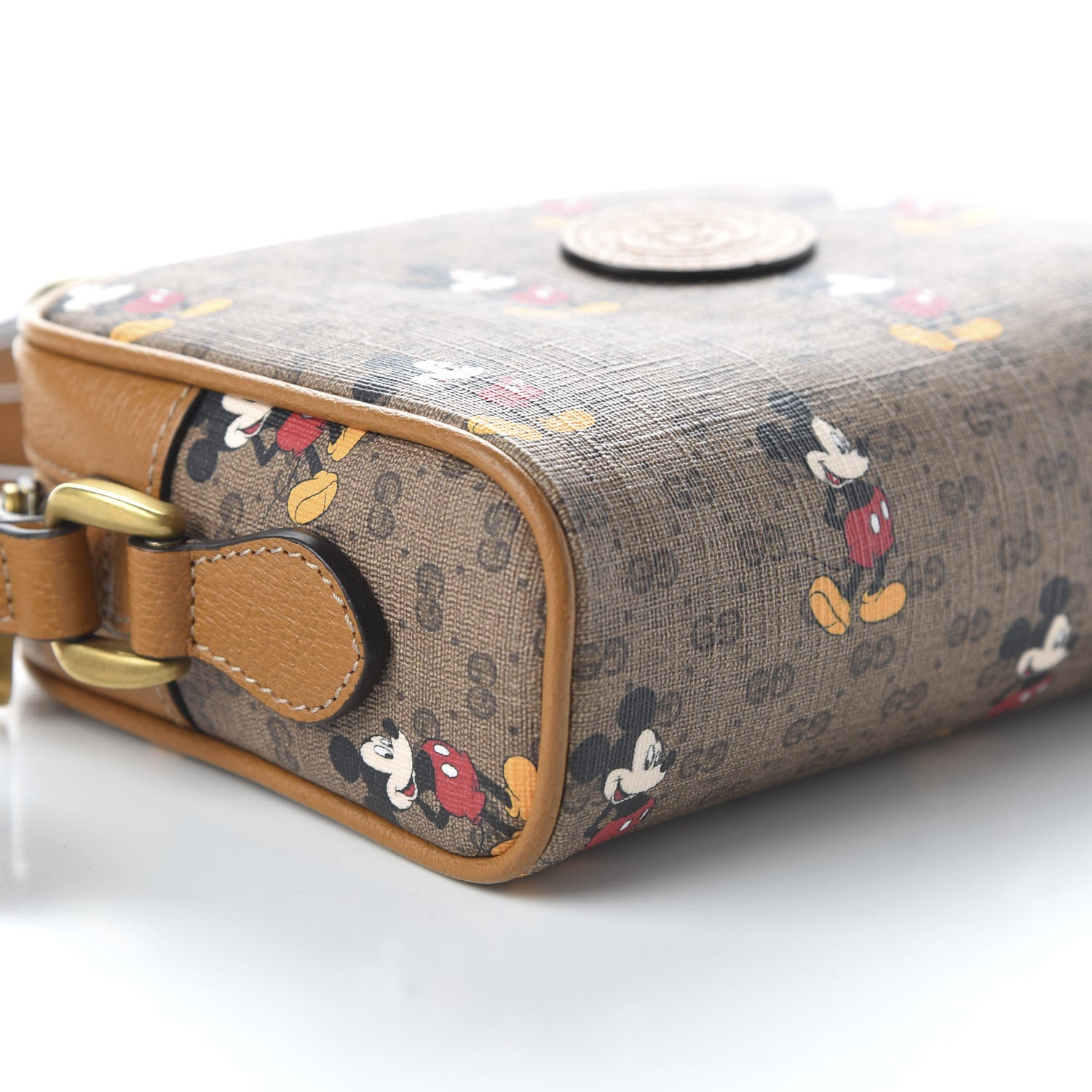 Gucci X DISNEY Mini Vintage GG Supreme Monogram Mickey Mouse Shoulder Bag Beige Vintage Sun Oil 6 of 10