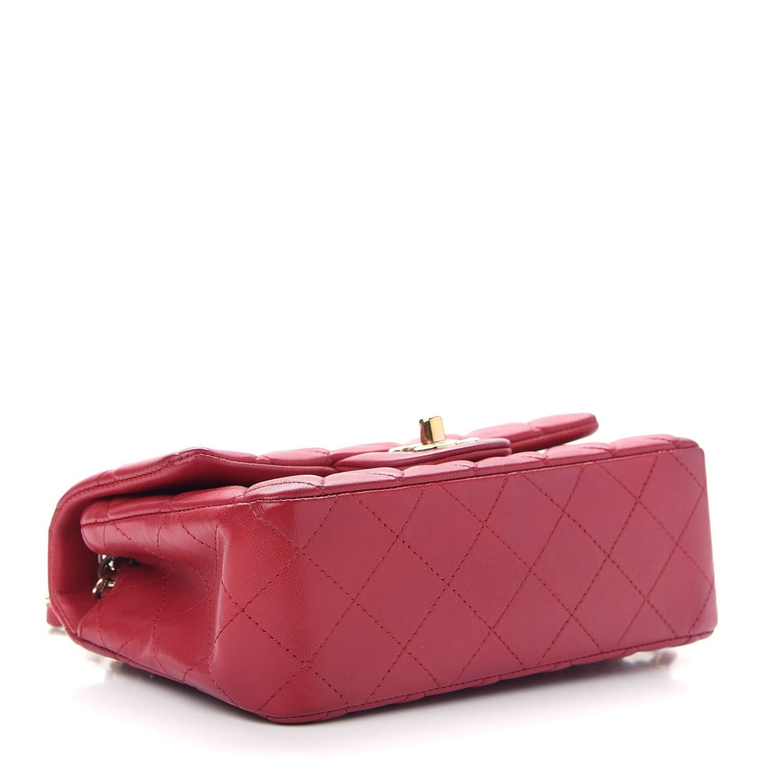 Chanel Lambskin Quilted Mini Rectangular Flap Red 3 of 8