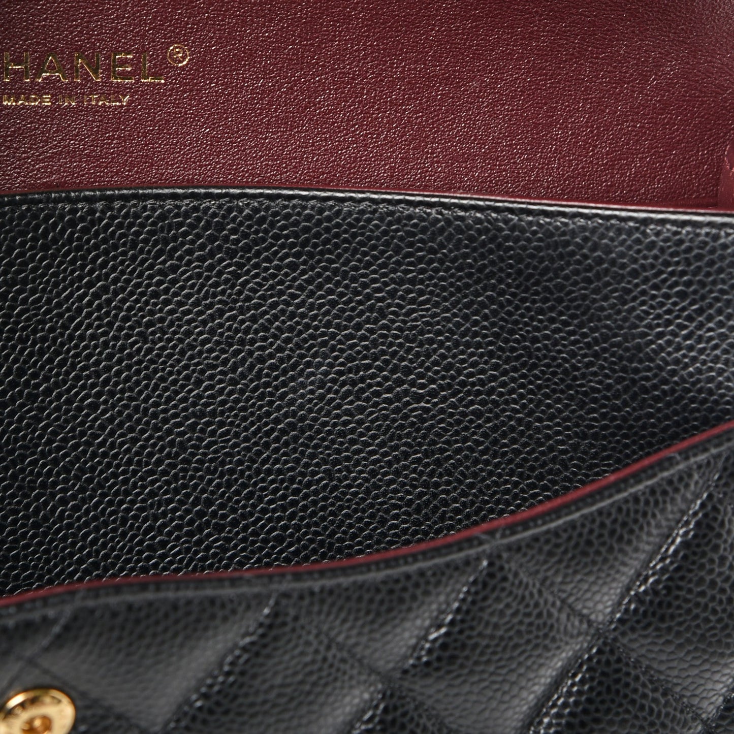 Caviar Quilted Jumbo Double Flap Black