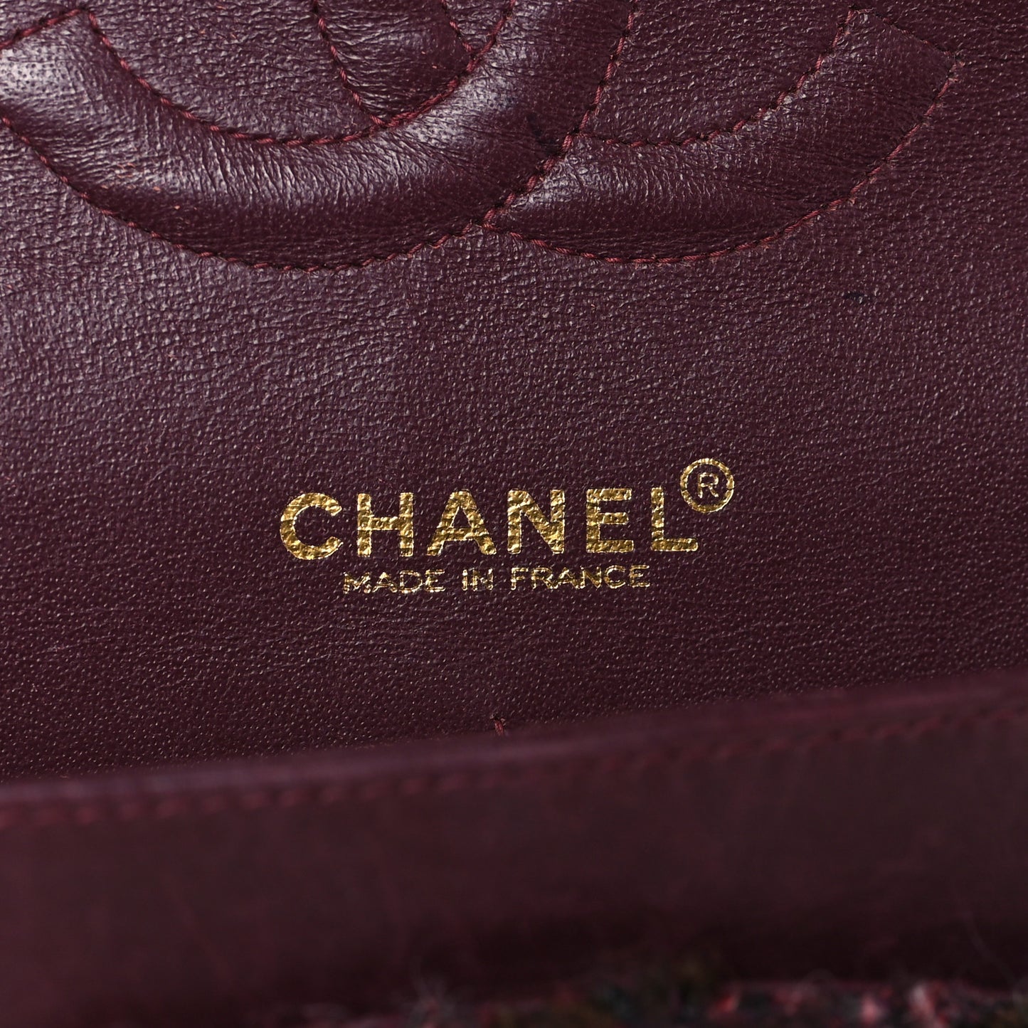 Tweed Quilted Medium Double Flap Purple