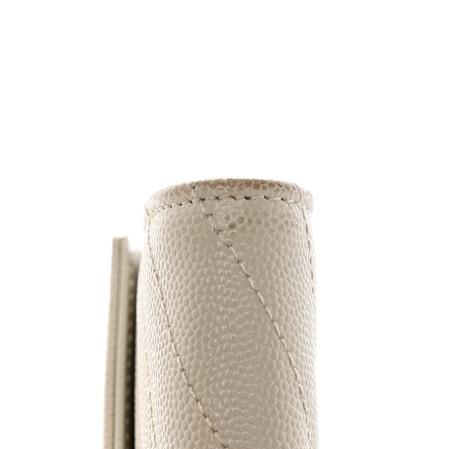 Grain De Poudre Matelasse Chevron Monogram Flap Wallet Crema Soft