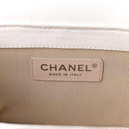 Chanel Calfskin Raffia Small Vanity Case Bag White Beige 6 of 10