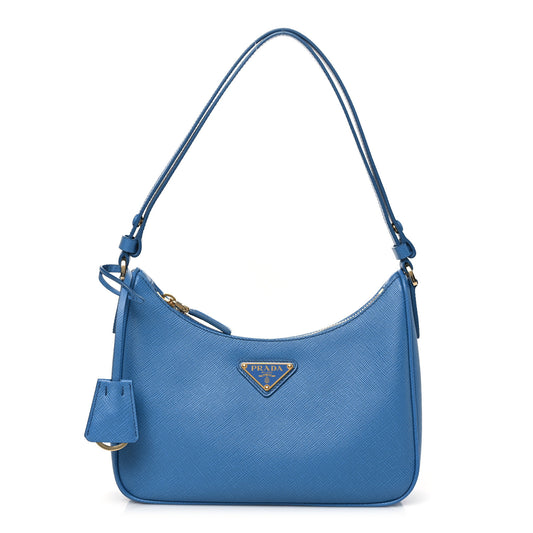 Saffiano Lux Mini Re-Edition Shoulder Bag Pervinca