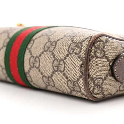 Gucci GG Supreme Monogram Web Mini Ophidia Shoulder Bag Brown 9 of 13