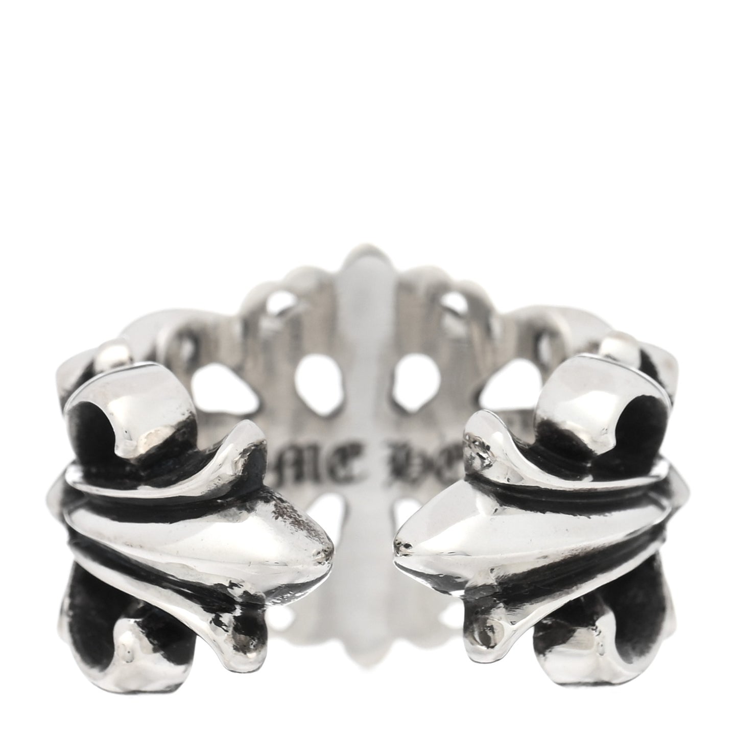 Sterling Silver Double Floral Cross Ring 55 7.25