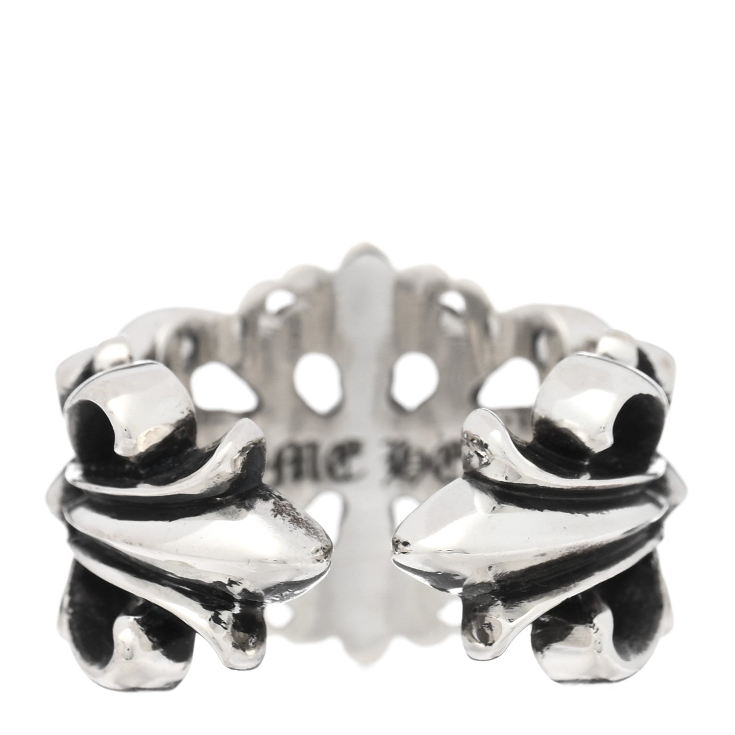 Chrome Hearts Sterling Silver Double Floral Cross Ring 55 7.25 3 of 4