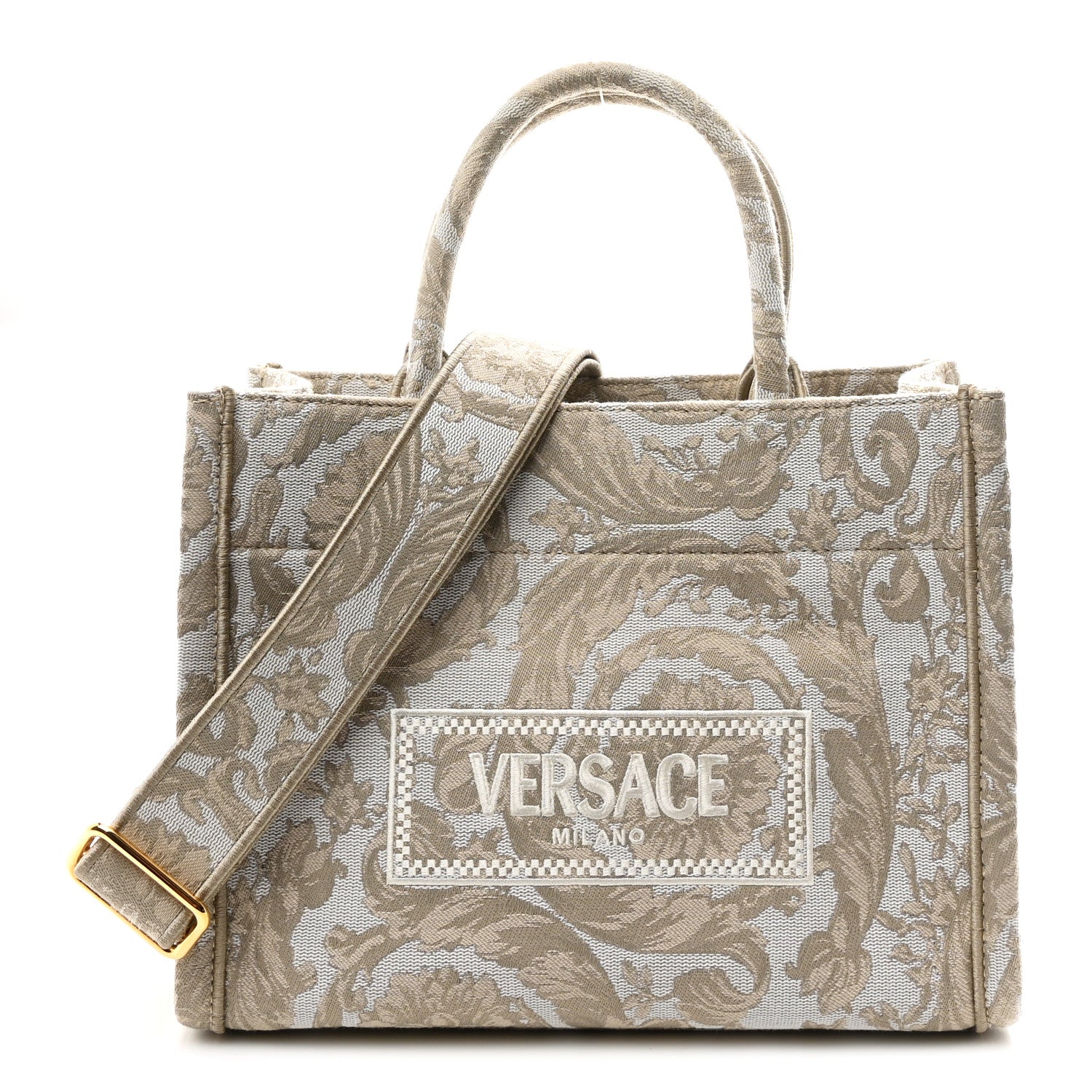 Versace Jacquard Barocco Small Athena Tote Beige 1 of 9