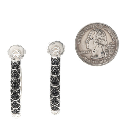 John Hardy Sterling Silver Black Sapphire Naga Lava Hoop Earrings 2 of 4